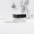 20ml 50ml Square Empty Glass Herb Jar For Eye Gel With Black Lid